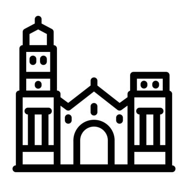 Kiliseye. Web simgesi vektör illüstrasyonu