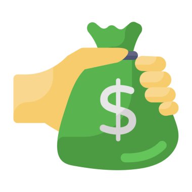 Dolar sembollü para çantası çizimi