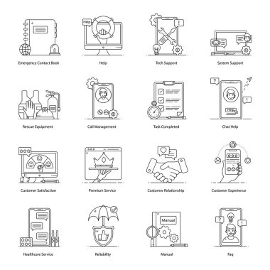 Seo ve teknoloji ikonunun vektör çizimi. Web için yenilik ve iş sembolü seti.