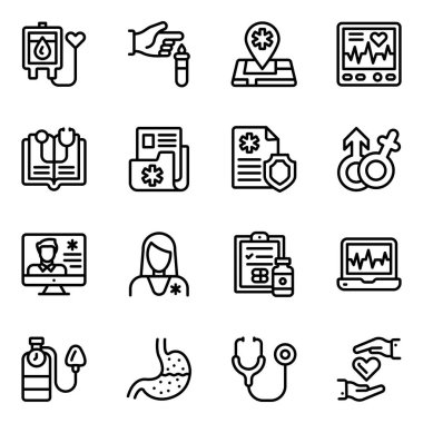 E-öğrenmenin ince çizgi simgeleri kümesi, vektör illüstrasyonu