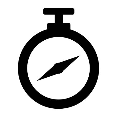 pusula simgesi vektörü web ve mobil uygulama tasarımınız için beyaz arkaplanda izole edildi, kronometre logosu kavramı