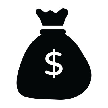 Para çantası ikonu. Web için dolar nakit vektör simgelerinin basit çizimi
