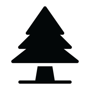 Köknar ağacı vektörünün basit bir çizimi. beyaz arkaplanda izole