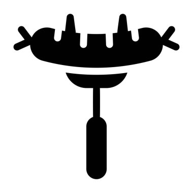 Izgara ikonu. Çatal vektör sembolünün ana hatları borsa ağı