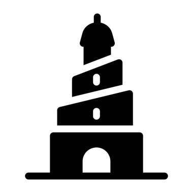 Bina simgesi. Web için kale vektör simgelerinin basit çizimi