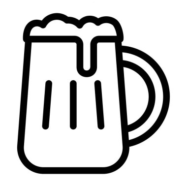Bira kupası ikonu. Web tasarımı için cam kavanoz vektör simgelerinin özet çizimi