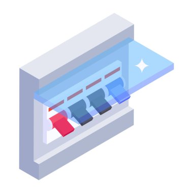 Bir depo binasının izometrik vektör çizimi