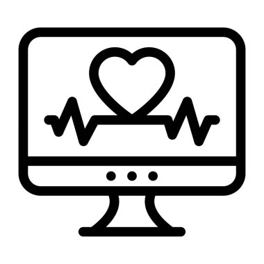 kalp atışı. Web simgesi basit illüstrasyon