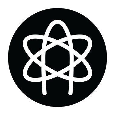 Atom simgesi. Web için basit molekül vektör sembolü çizimi