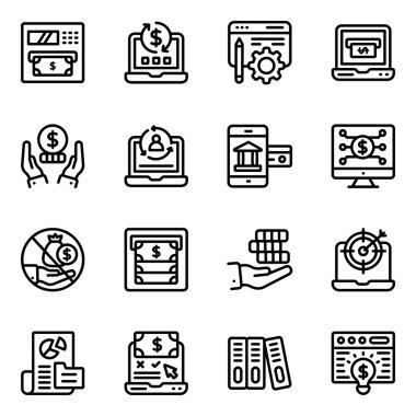 Seo ve teknoloji ikonunun vektör çizimi. Web için yenilik koleksiyonu ve hisse senedi sembolü.