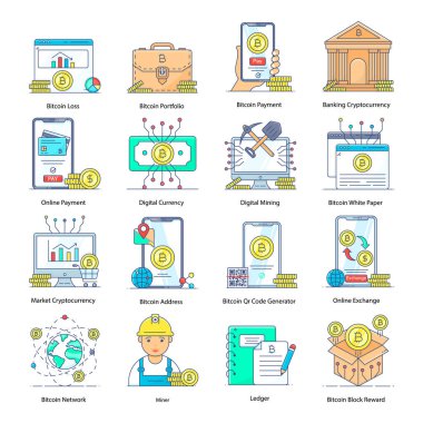 Web tasarımı için vektör simgeleri kümesi 