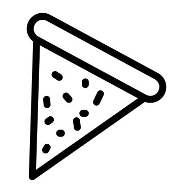 Pizza yiyecek çizgisi vektör simgesi.