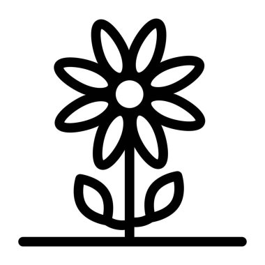 Çiçek. Web simgesi basit illüstrasyon