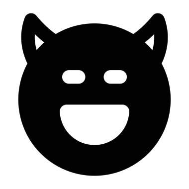 şirin kedi yüzü simgesi, vektör illüstrasyonu