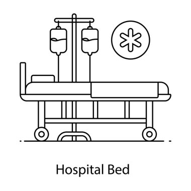 Hastane yatağı ikon vektör illüstrasyon tasarımı