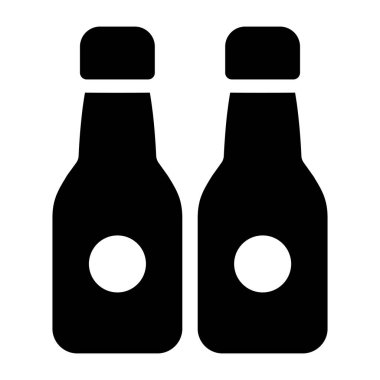 Bira şişesi ikonu. Web tasarımı için alkol içeceği vektör simgelerinin basit bir gösterimi