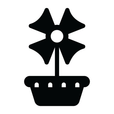 Yel değirmeni ikonu. Web için kaktüs vektör simgelerinin özet çizimi