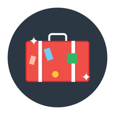 seyahat çantası ikonu. vektör illüstrasyonu