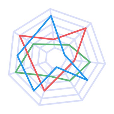 Renkli altıgen simgesinin vektör çizimi