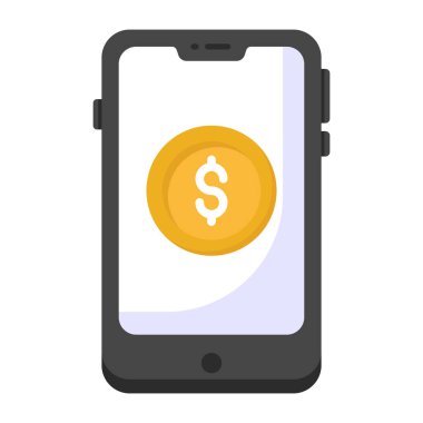 mobil bankacılık düz simgesi