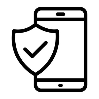 cep telefonu ve kalkan çizgisi çizimi tasarımı