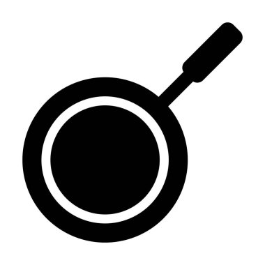 Kızartma tavası. Web tasarımı için yiyecek saksısı vektör simgelerinin basit çizimi