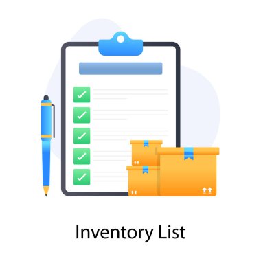 Kontrol listesi ve kalem vektör illüstrasyon tasarımı içeren pano