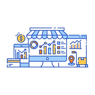 iş ve finans ikonu vektör illüstrasyonu