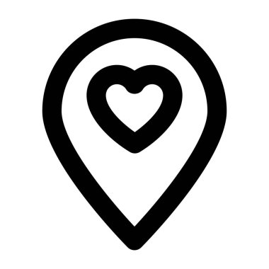 Kalp ikonu vektör illüstrasyonlu iğne