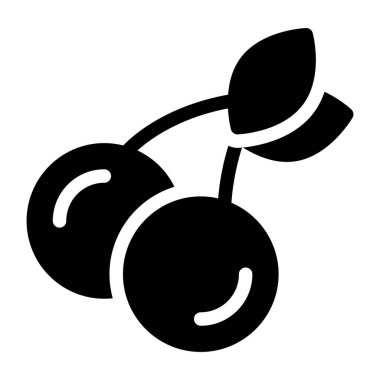 Kiraz. Web simgesi basit illüstrasyon