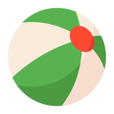 Plaj topu ikonu. Web tasarımı için yeşil deniz vektör simgelerinin düz çizimi