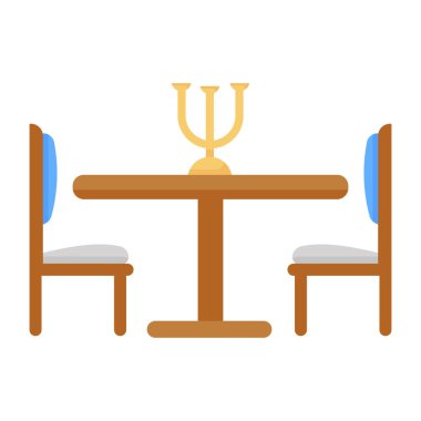 Mumları ve sandalyeleri olan ahşap masa.