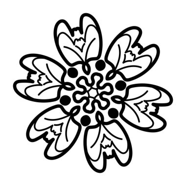 Beyaz arka planda basit bir çiçek. güzel vektör illüstrasyonu