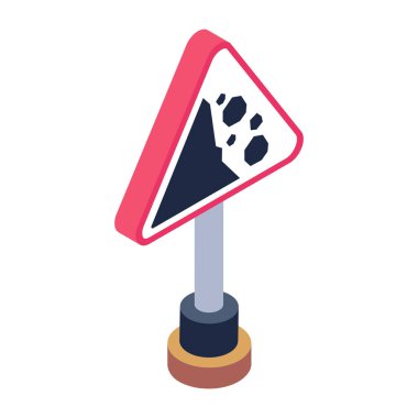 Yol işareti simgesi. Web tasarımı için trafik vektör simgelerinin düz çizimi