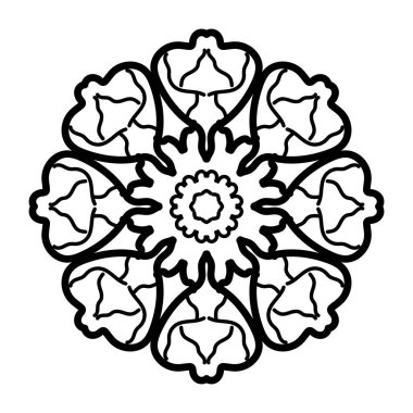 Mandala deseni. siyah ve beyaz resimleme