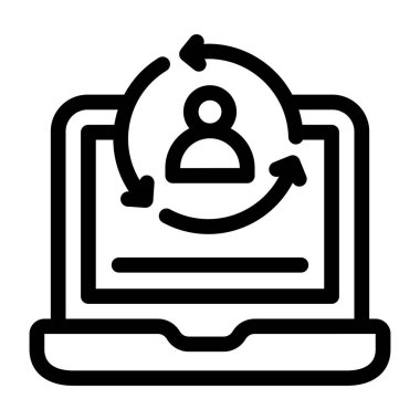 iş yönetimi düz simgesi, vektör illüstrasyonu