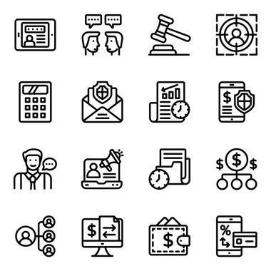 iş web simgeleri, vektör illüstrasyonu