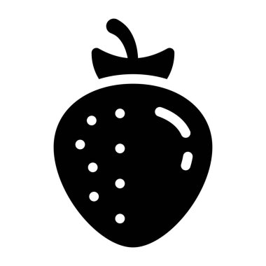 Çilek ikonu. Basit resimleme 