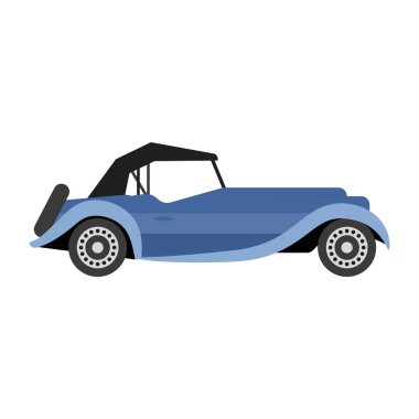 Araba ikonu. Retro vintage vektör logosunun düz çizimi.