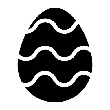 Siyah çizgi Paskalya yumurtası, beyaz arka planda izole edilmiş.