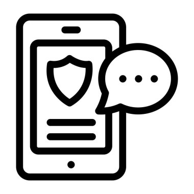 sohbet balonu vektör çizim tasarımı ile cep telefonu