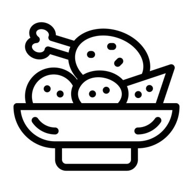 yiyecek ve içecek satırı vektör simgesi.