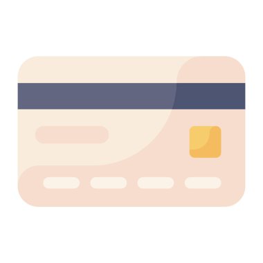 Kredi kartı düz simgesi, vektör illüstrasyonu