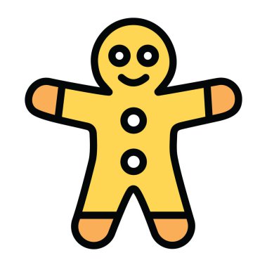 Zencefilli kurabiye ikonu. Beyaz arkaplanda izole edilmiş web tasarımı için noel kurabiyesi vektör simgeleri çizgi filmi