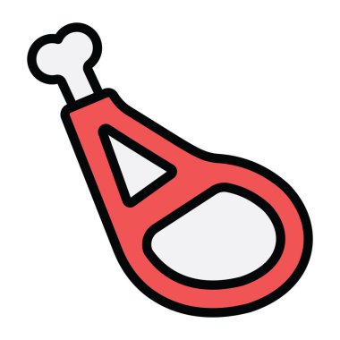 tavuk izole kontur sembolü çizimi