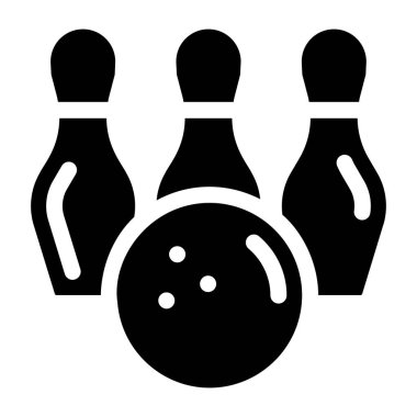 bowling. Web simgesi basit illüstrasyon