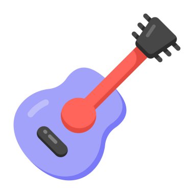 Gitar. Web simgesi basit illüstrasyon