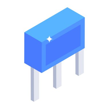 İzometrik bank ikonu. Ağ için ahşap masa vektör simgelerinin çizgi film çizimi