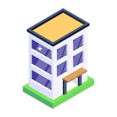 İzometrik ev simgesi. beyaz arkaplanda izole edilmiş web tasarımı için yapı vektör simgelerinin çizgi filmi