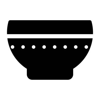 Mutfak çömleği ikonu. Web için basit kase vektör simgeleri çizimi